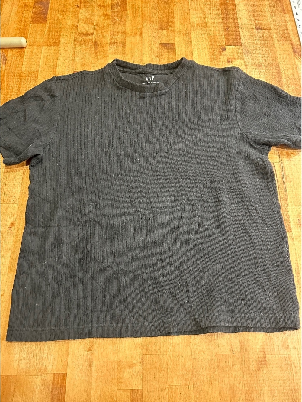 GAP Original Tee Classic Fit Ribbed Black T-Shirt Medium
